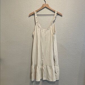 Bobeau Studio B Linen Blend Ruffle Hem Sundress Large NWT